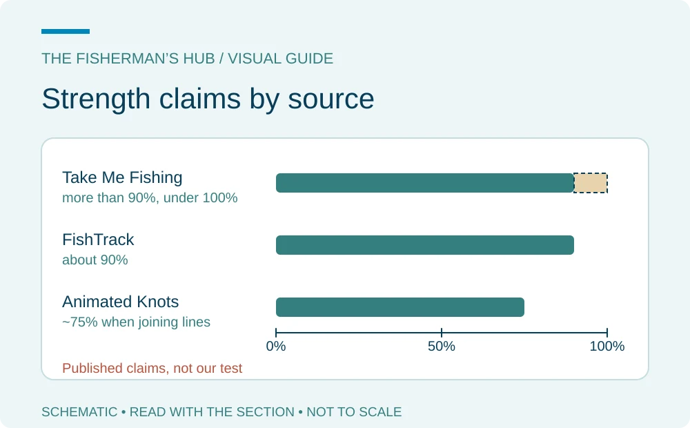 Bar chart of published double uni strength claims from three sources, not a test